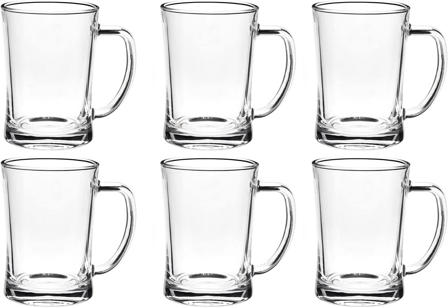 TUSAPAM 6 Pack Heavy Large Beer Glasses with Handle 22