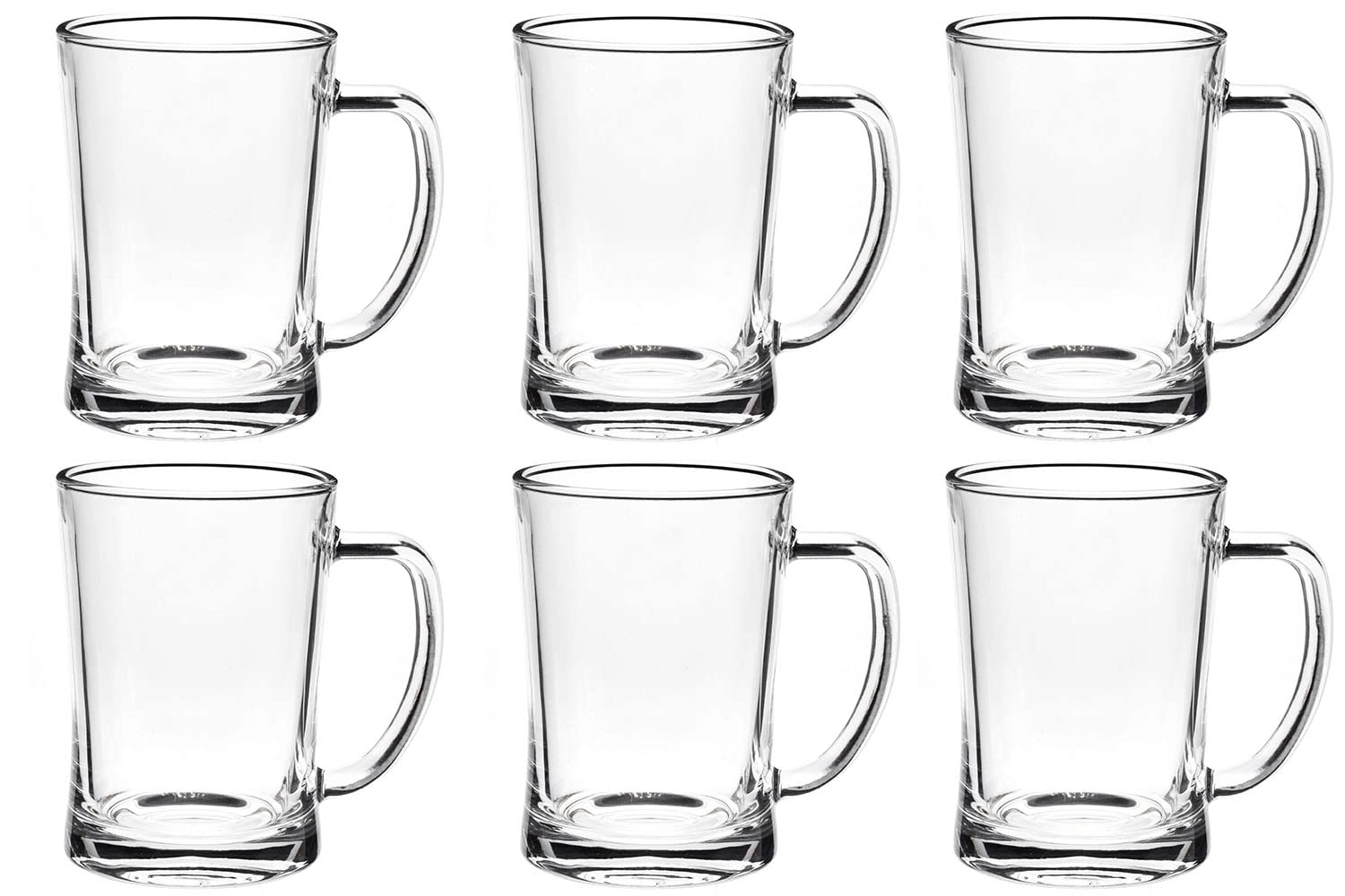 Paquete de 6 vasos de cerveza grandes pesados con asa, jarras de cerveza de vidrio de 22 onzas, juego de vasos de cerveza tradicionales