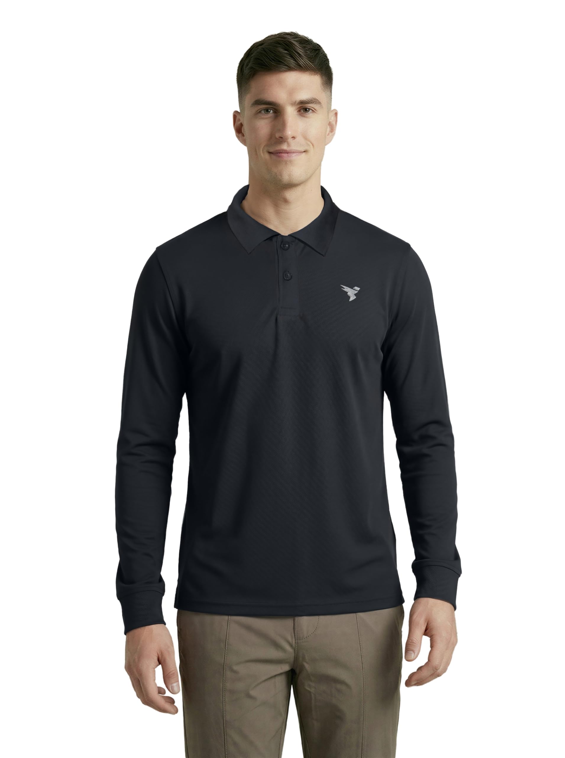 Men's Solid Full Sleeve Polo T-Shirt MATPIQ Quick Dry Slim Fit Sports Tee for Travel Casual Smart Wear UPF50+ Anti Odour-image-30