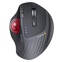 ProtoArc EM01 NL Mouse Trackball Senza Fili, 2.4 G USB e Bluetooth Mouse Ergonomico, Controllo Pollice,Angolo Regolabile,5 DPI Regolabile,Ricaricabile per PC,Mac, Pad, Windows