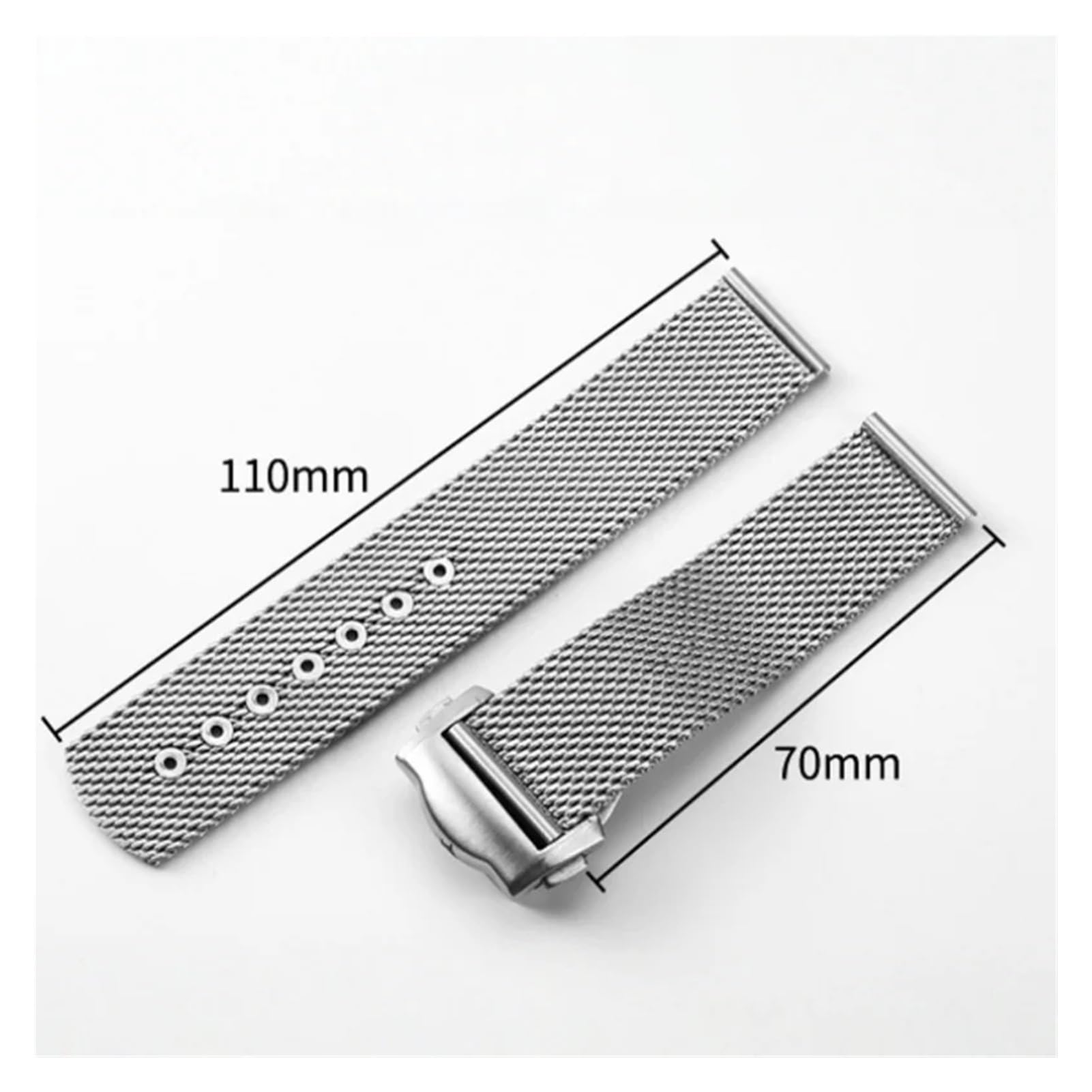Correa de reloj de acero inoxidable de 20 mm compatible con Omega Seamaster 300 007 Edición Omega De Ville Seiko 5 modelos Correa de reloj Malla milanesa