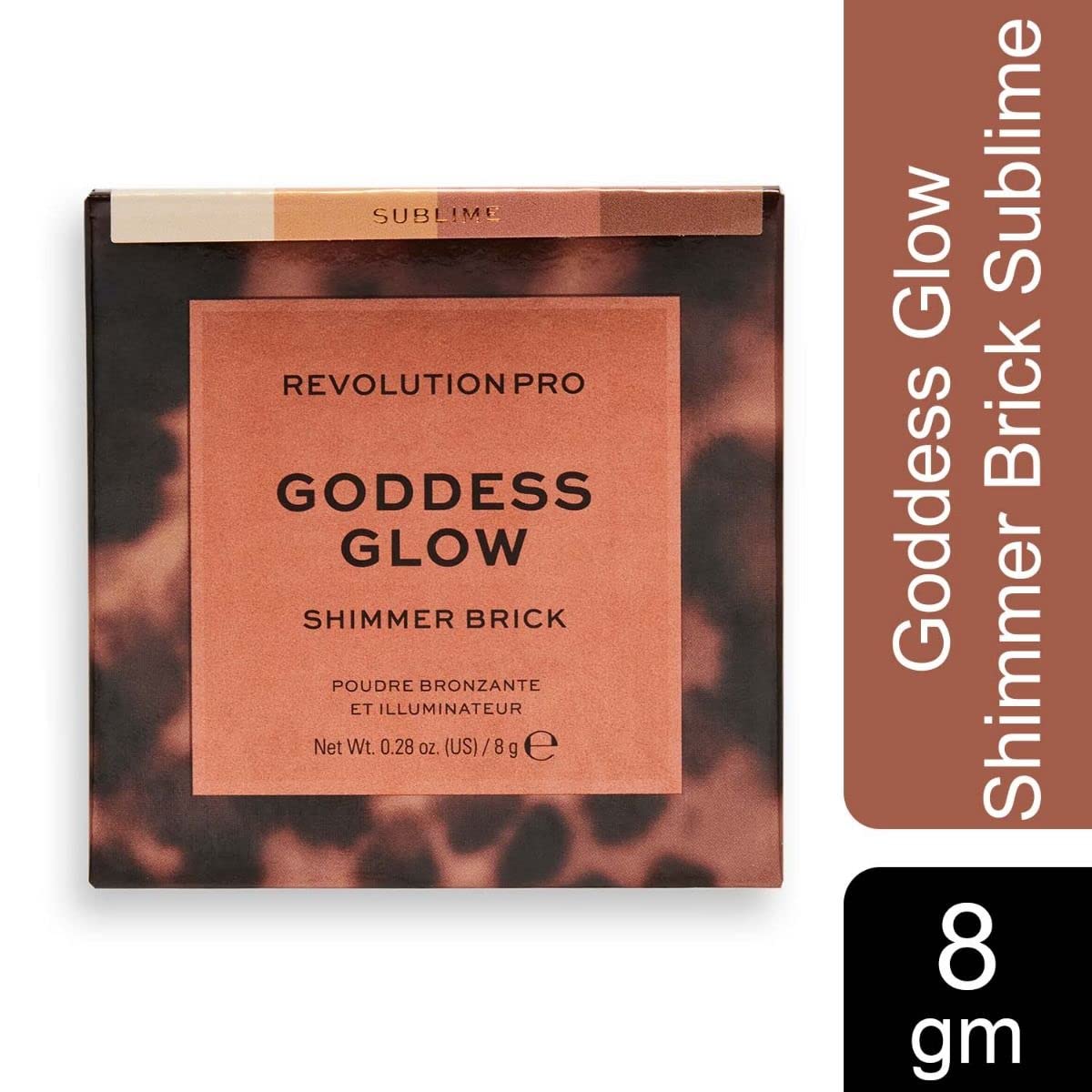 Revolution Pro- Goddess Glow Shimmer Brick Bronzer- Afterglow (Pink-Fair/Light skin tones) | Highly-Pigmented Powder | Easy-to-blend Formula, For a Silky and Luminous Effect | Cruelty Free -8 gm - Image 2 thumbnail