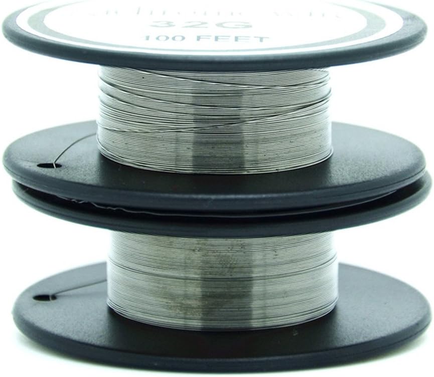 Nichrome wire36g 34g 32g 30g 28g 27g 26g 24g 22g 20g Gauge 100 FT 0.2mm Resistor AWG Resistance (34Gauge/100Feet)