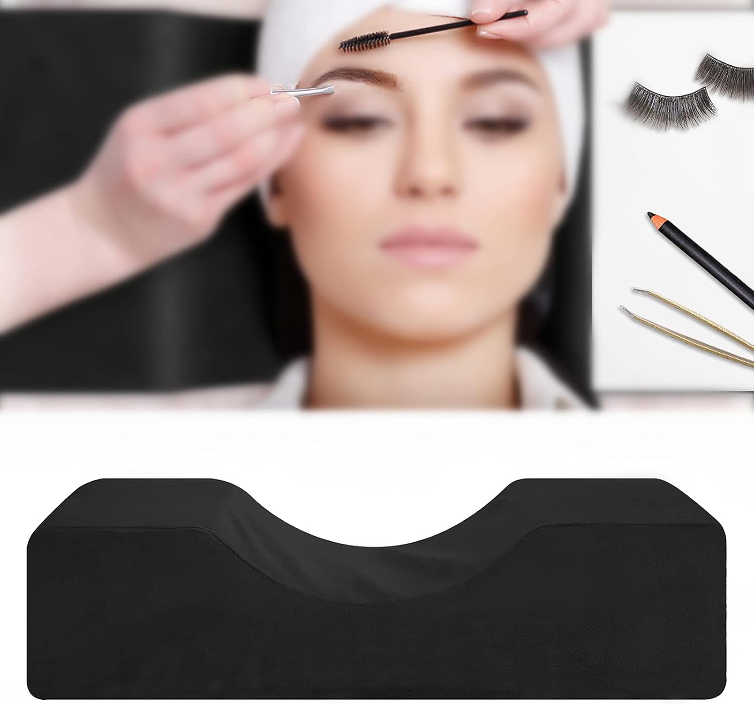 SANON Eyelash Pillow for Lash Extensions, Contour Memory Foam Neck