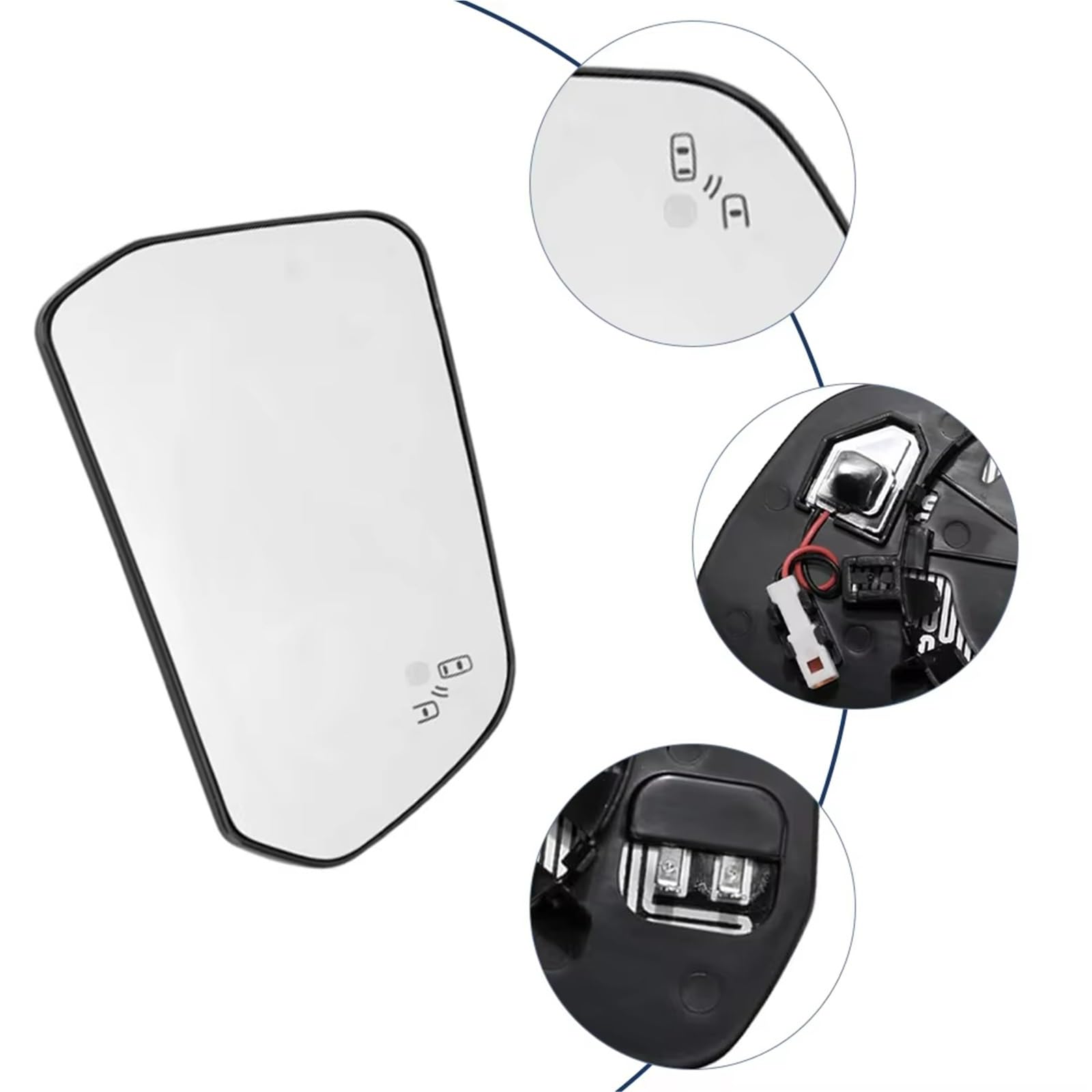 Verre Chauffant RéTroviseur Compatible Avec Ford Pour Mustang 2015-2021 Lentille Rétroviseur En Verre Rétroviseur Latéral Chauffant Avec Angle Mort FR3Z-17K707-G FR3Z-17K707-R