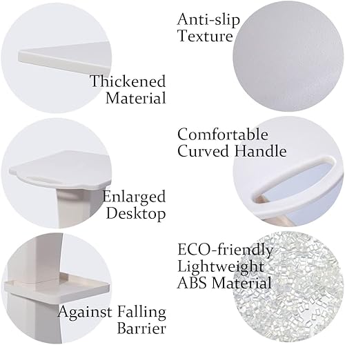 Miniatura 6 de Carrito de spa para salón de belleza, carrito profesional de ABS con ruedas para salón de spa, 14.6 x 17.7 pulgadas, soporte móvil para instrumentos