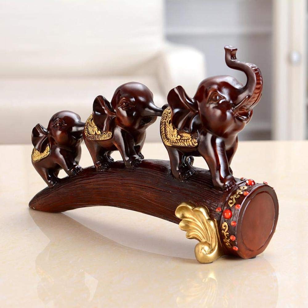 Amazon.co.jp: 彫刻彫刻像動物樹脂レトロ象家の装飾工芸品装飾品