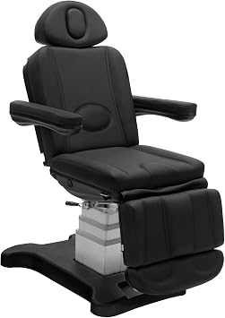 SKINACT Palermo Electric Spa Facial Treatment Chair Bed Table, 4-Motor Adjustable Esthetician Chair with 150 Swivel, PU Upholstery, Black