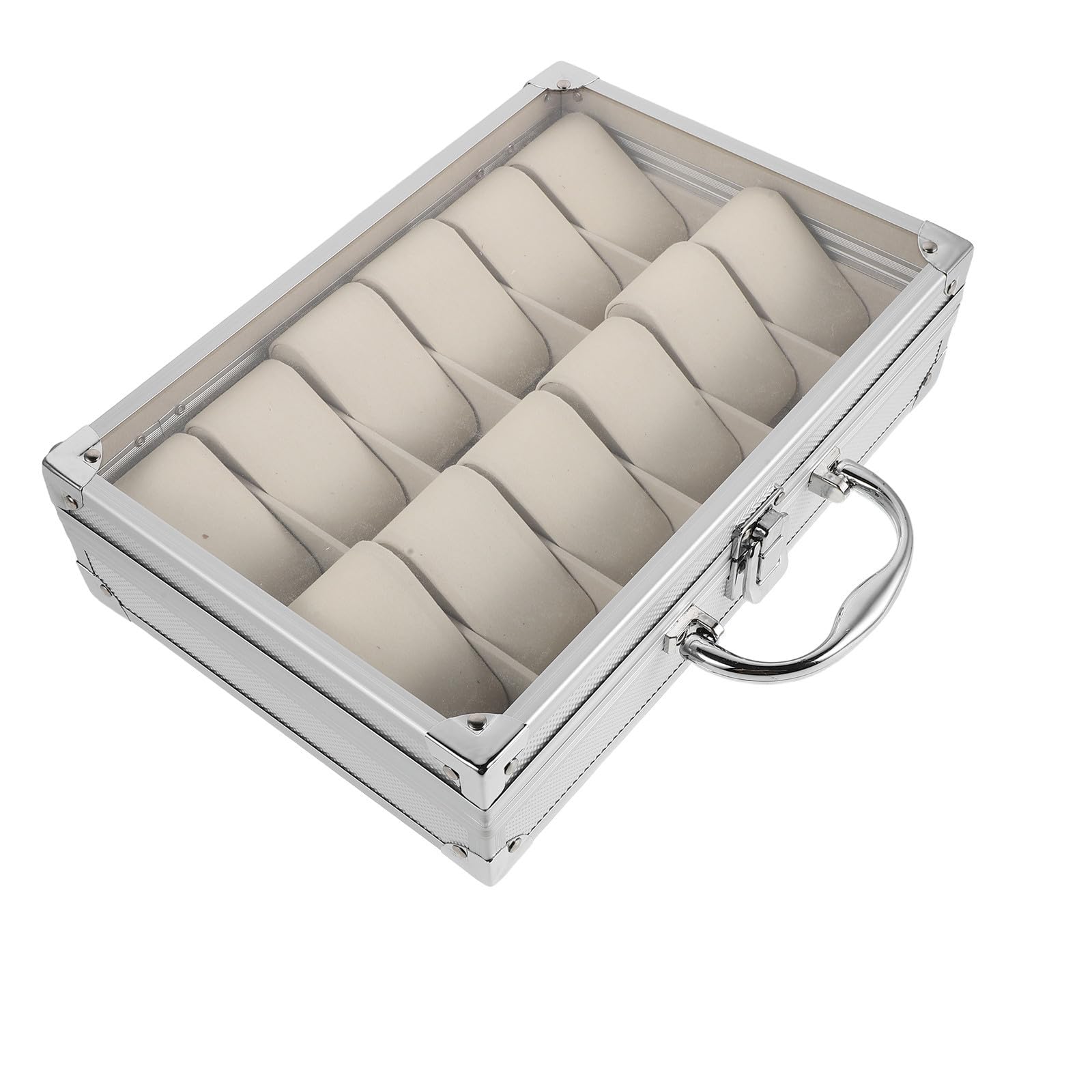 UKCOCO Caja Transparente Aleación para Aluminio de Tapa con Relojes