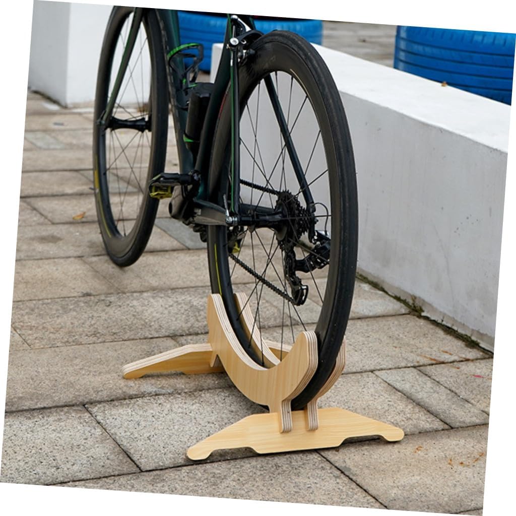 YARNOW Bike Parking Stand Wooden for Small Apartment Outdoor Bike Storage Stand