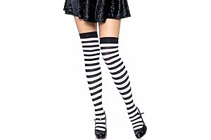 Opinion of the Fashion-Conscious: Women's Nylon Black and White Striped Socks