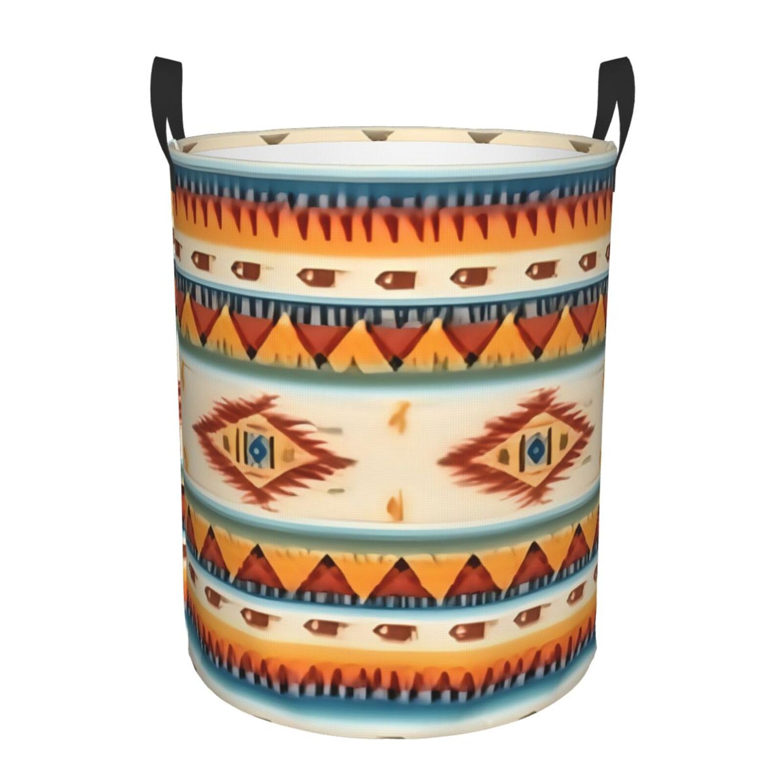 Grand panier à linge en tissu imprimé amérindien pour linge et couvertures de chambre