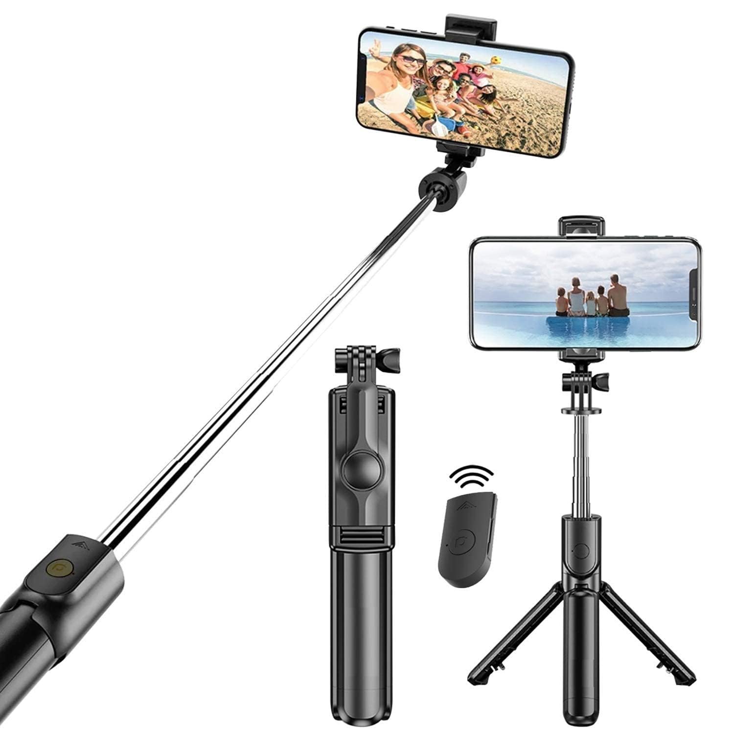 28 Inch Selfie Stick Tripod Stand, 3-in-1 Multifunctional Design with Bluetooth Remote for Makeup, Selfie & Photoshoot.-image-44