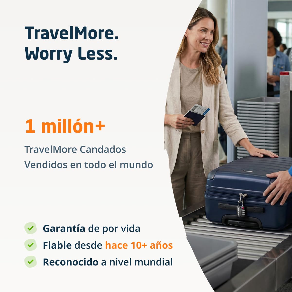 Candado TSA para maleta de viaje con indicador de apertura | Aprobado por la TSA | Candado de combinacion | Negro (6 uds.)