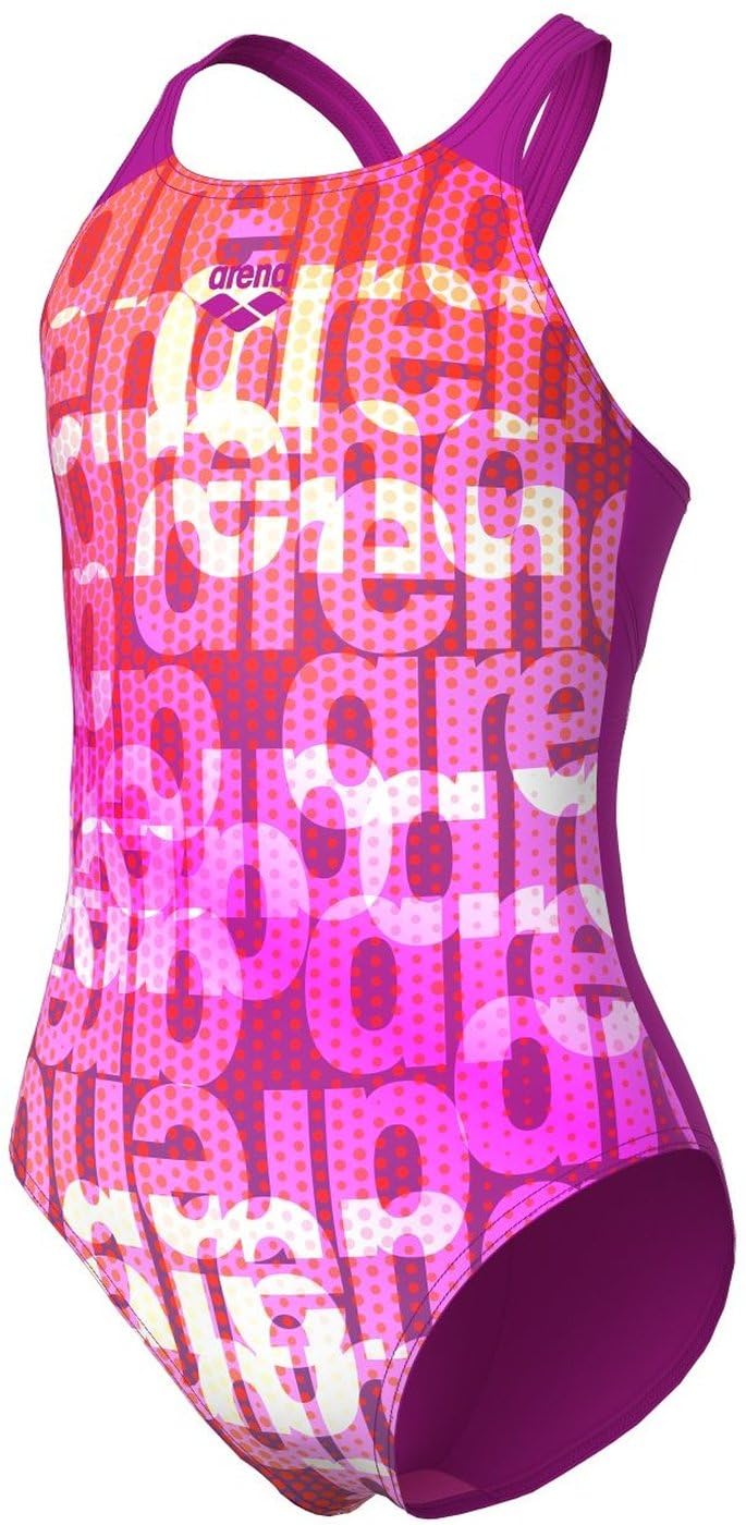 ARENA G Multi Colours Swimsuit V Back PINK Multi-Very Fuchsia - 140