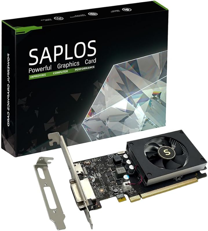 SAPLOS GT 1030 Carte Graphique, 4GB GDDR4 64-bit, HDMI DVI, Profil Bas, PC Carte vidéo, Computer GPU