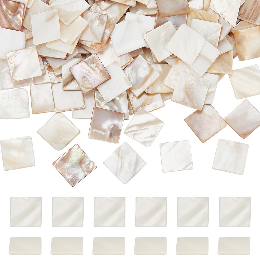 Azulejos de mosaico de concha natural plana para un brillo elegante en decoración, 150 ud