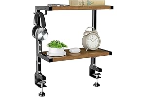 PUTORSEN Clamp-On Desk Shelf - Above or Under Desk Organizer