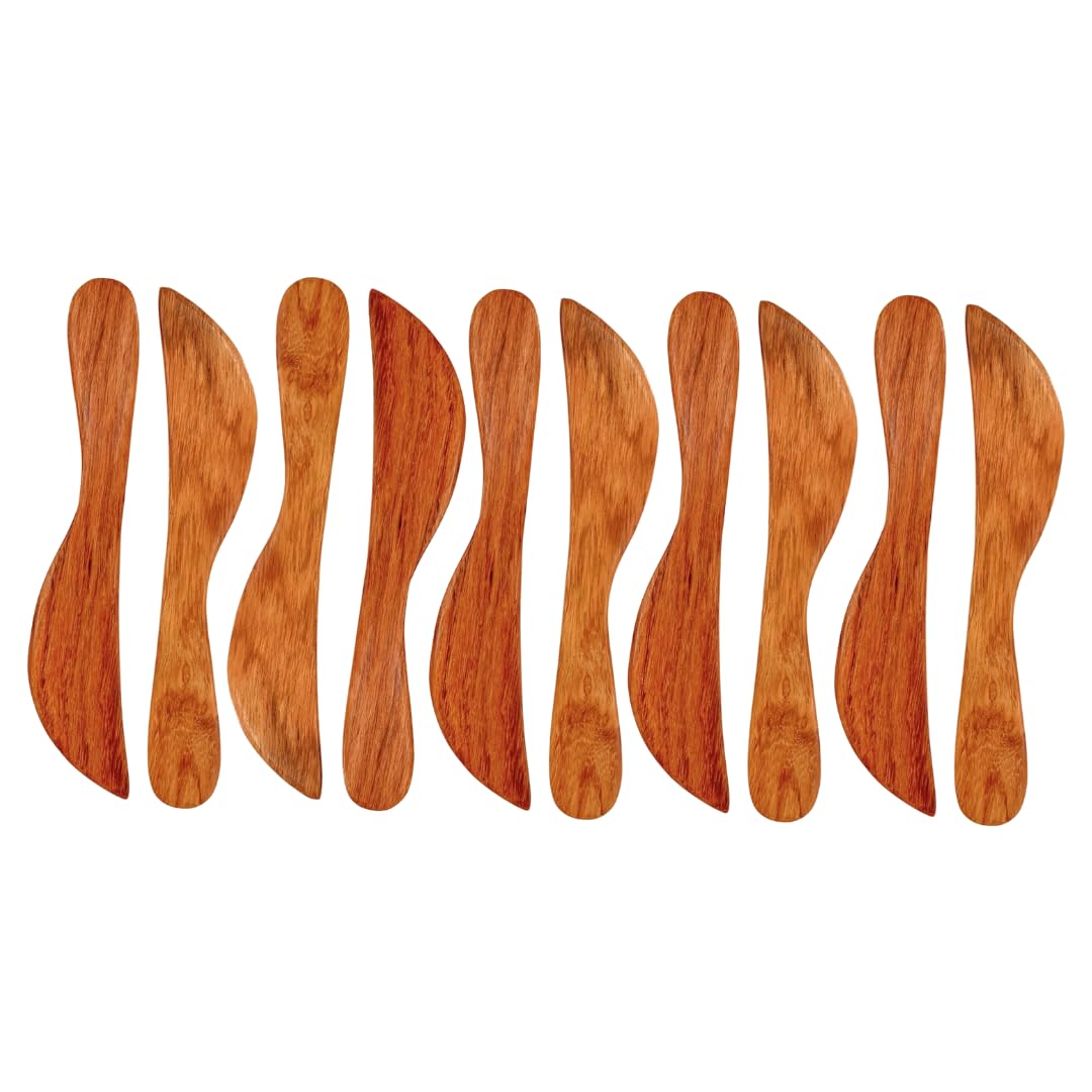 Rosewood Spreader Knives, 6 inch Butter Spatulas, Set of Small Condiment Knives for Kitchen (10)