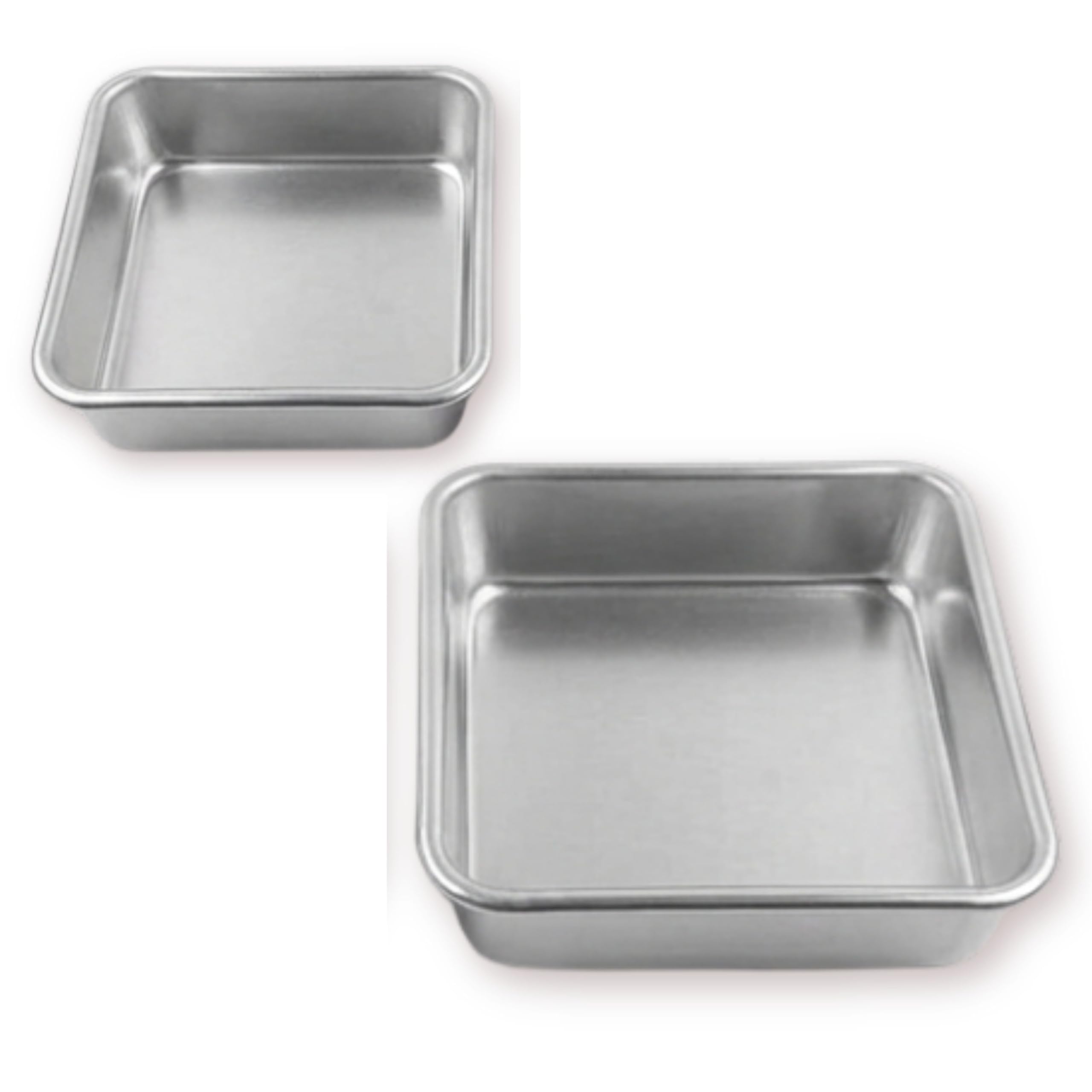 Square Cake Tin Set | 6 Inch + 7 Inch Aluminium Cake Moulds | Deep 2 Inch Baking Trays for Oven & OTG | Heavy Aluminium Cake Pans for Baking, Brownies, Bar Cakes, Layered Cakes & Home Baking Tools-image-38