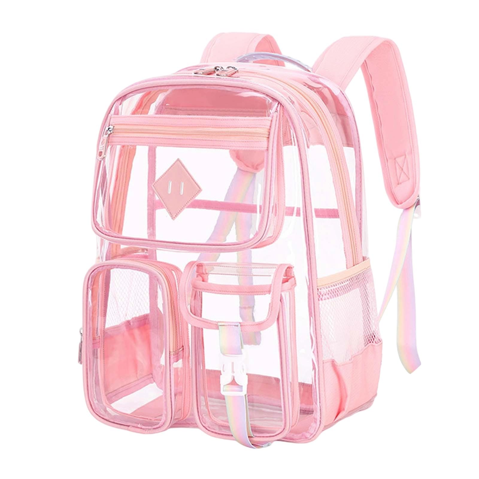 Generisch Zaino per la scuola trasparente con grande capacità per studenti elementari e medie 8 15, Colore: rosa., Einheitsgröße, Zaino da viaggio