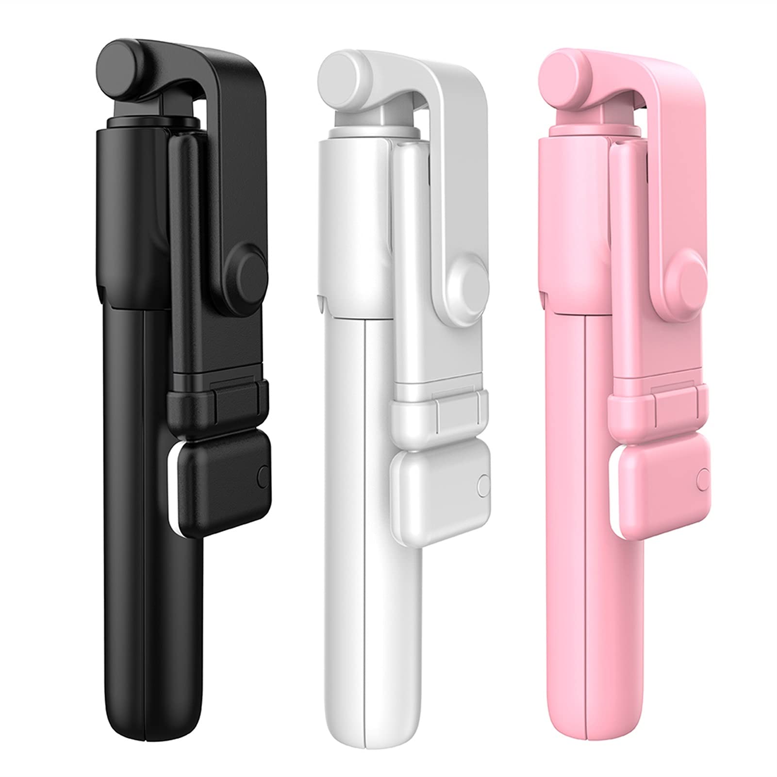 SCRUBY Bastone per selfie per telefono, regolabile, pieghevole, estensibile, monopiede con telecomando wireless Bluetooth (nero)