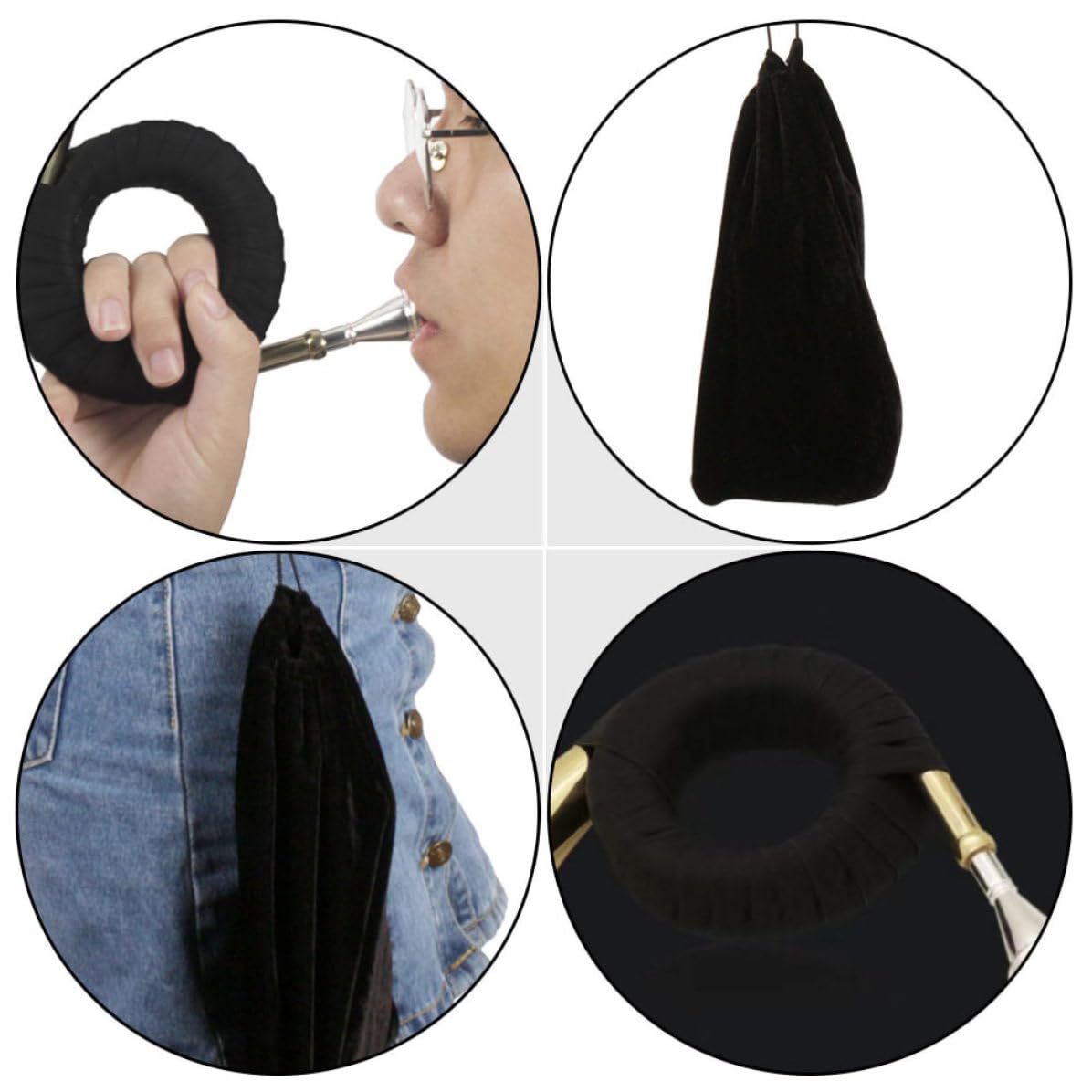 Vaguelly Embouchure Couleur Aléatoire pour Jouer à Tout Moment et Partout en Laiton, Son Naturel et, Améliore Coordination Main- pour Instrument à Vent