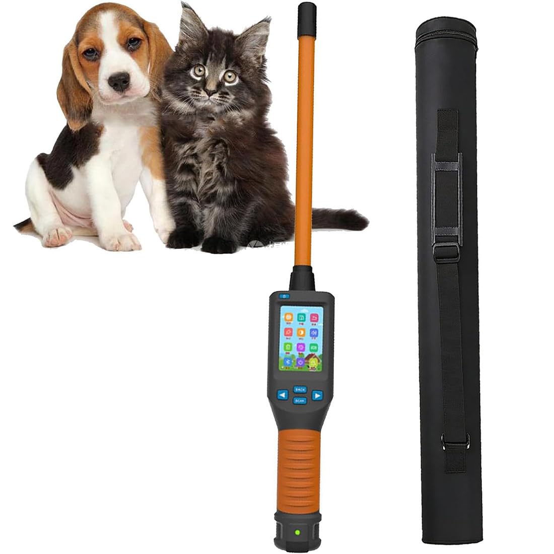 Lettore a Bastone per Marche Auricolari Animali,Scanner per Microchip
