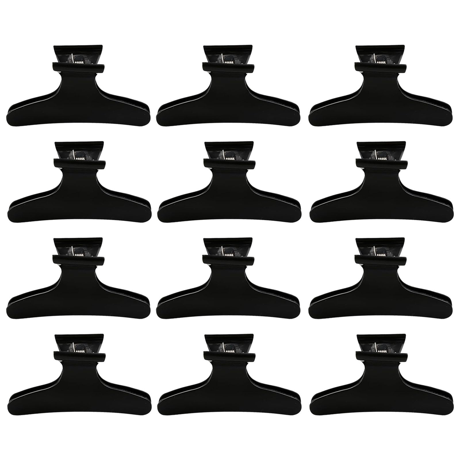 ExcellaElite 12 PCS Butterfly Hair Clips, Black, 8.2 cm Long, 4.3 cm High, 5.8 cm Wide