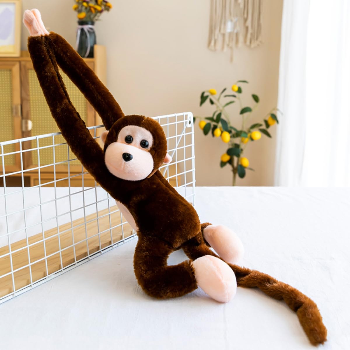 Amazon.co.jp: Yavoluy ぶらさがり サル ぬいぐるみ 吊り下げ猿 長い腕
