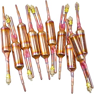 10 Pack Filter Dryer Refrigerant Liquid LINE with Charging Valve 1/4 * 1/4 25 Grams for universal refrigeration and air conditioner