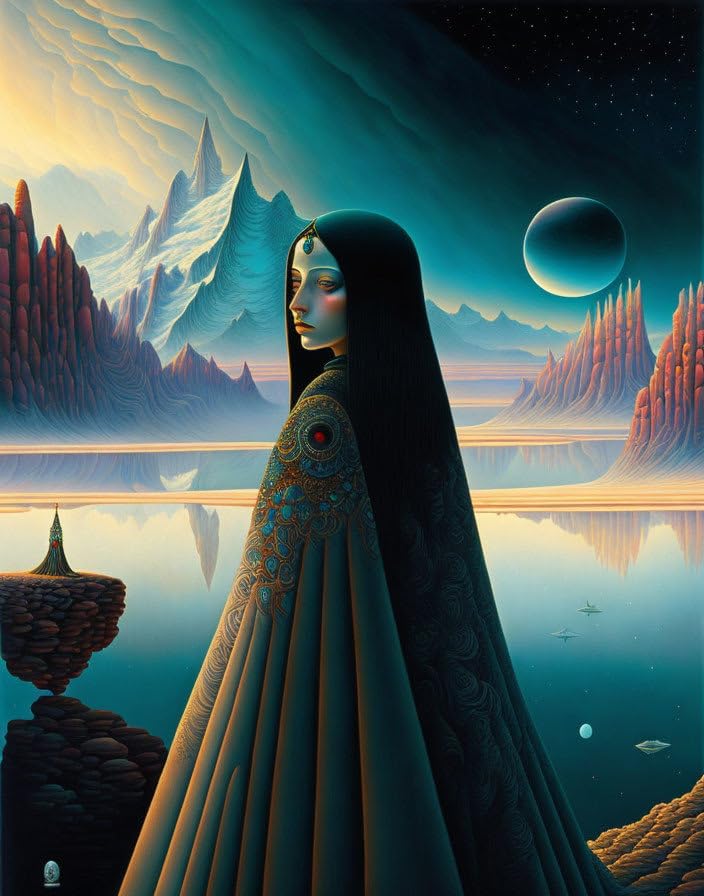 Habiller un grand mur vide avec la toile portrait fille triste sans cadre 58x90 cm