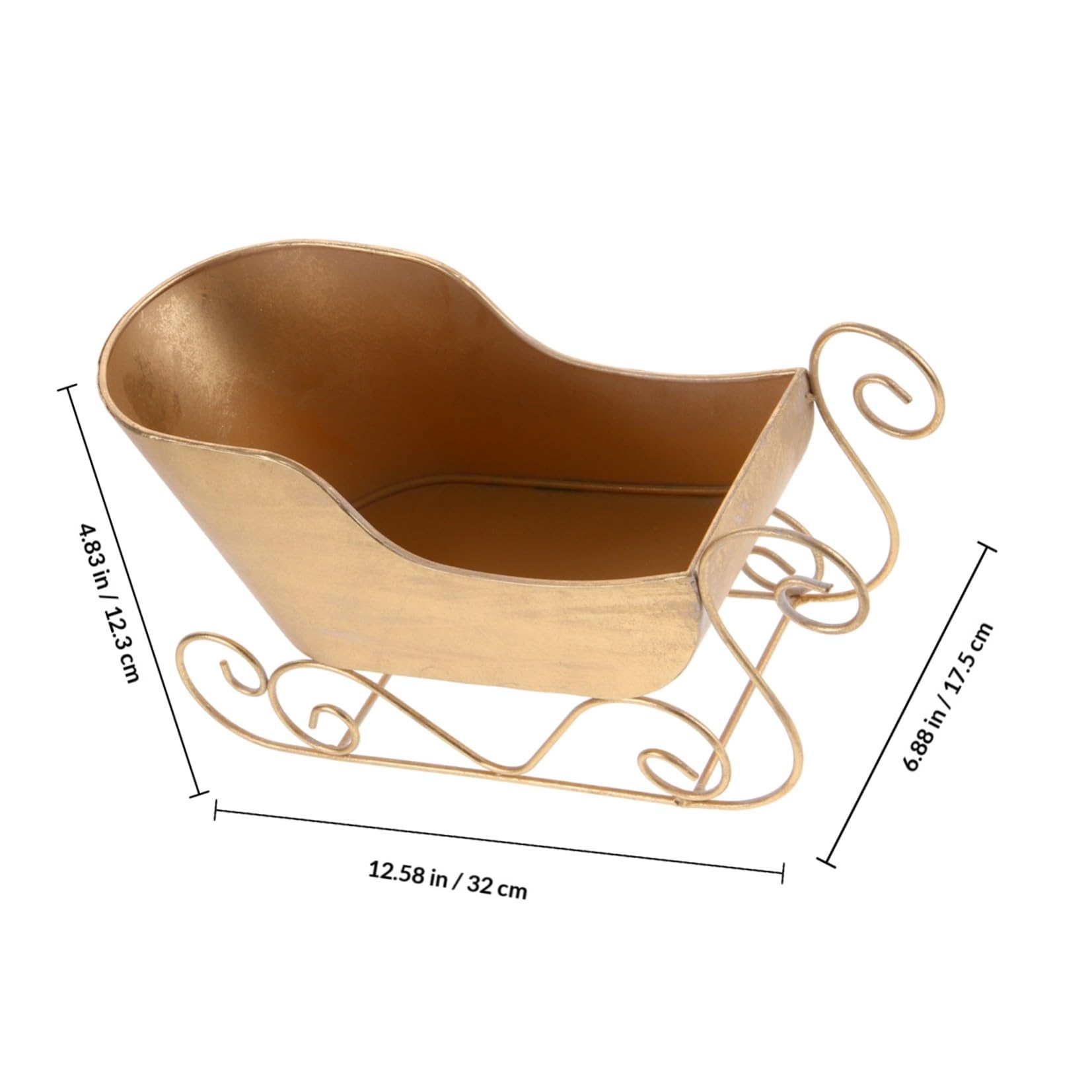 Zerodeko Adorno de Trineo Navideño Clásico de Hierro Dorado para Decoración de Mesa en Fiestas de Navidad y Colgante Decorativo para Hogar