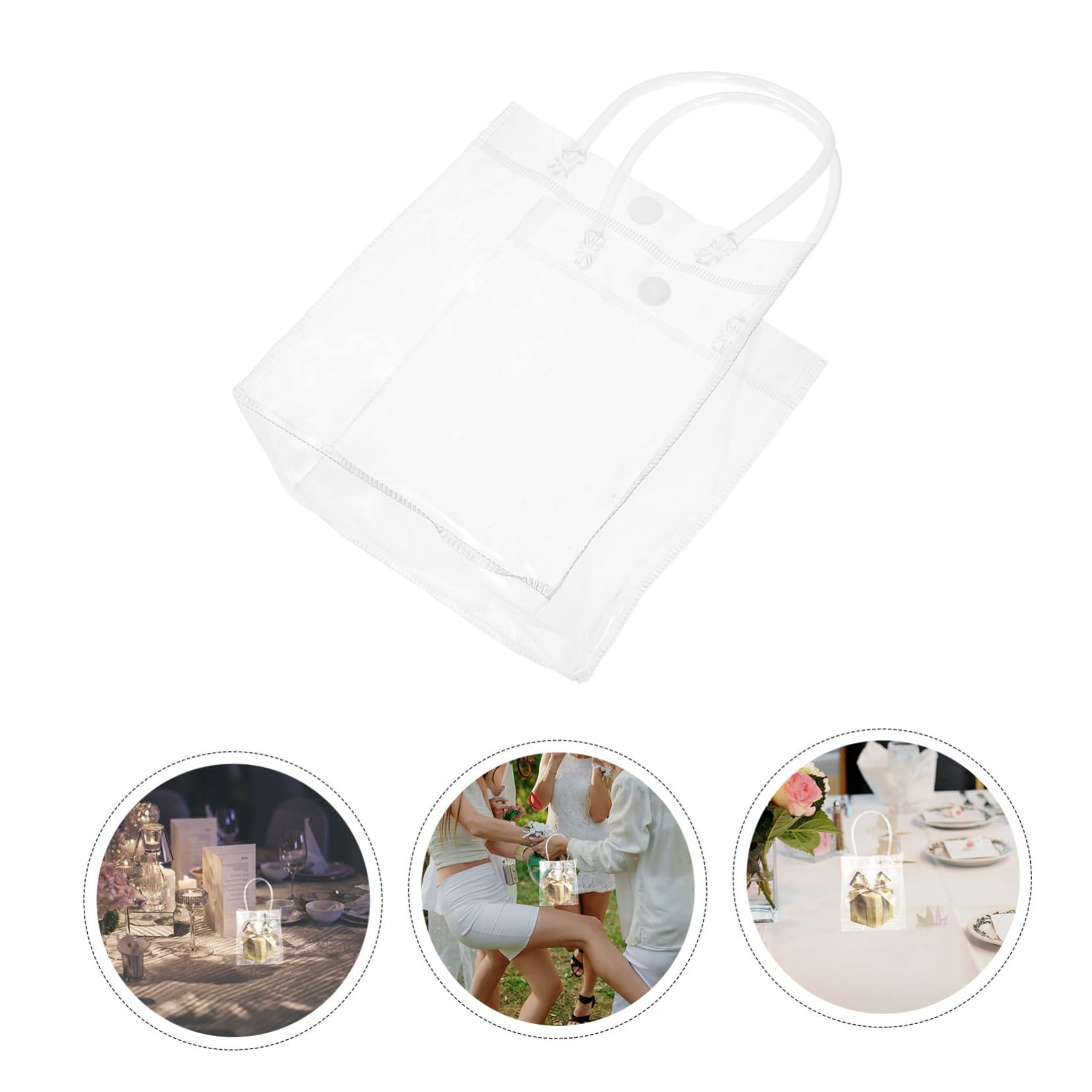 Gatuida Sacchetti Regalo 40 Pezzi in Pvc Trasparente con Manici e Chiusura a Scatto Eleganti e Sofisticati per Bomboniere e Occasioni Speciali