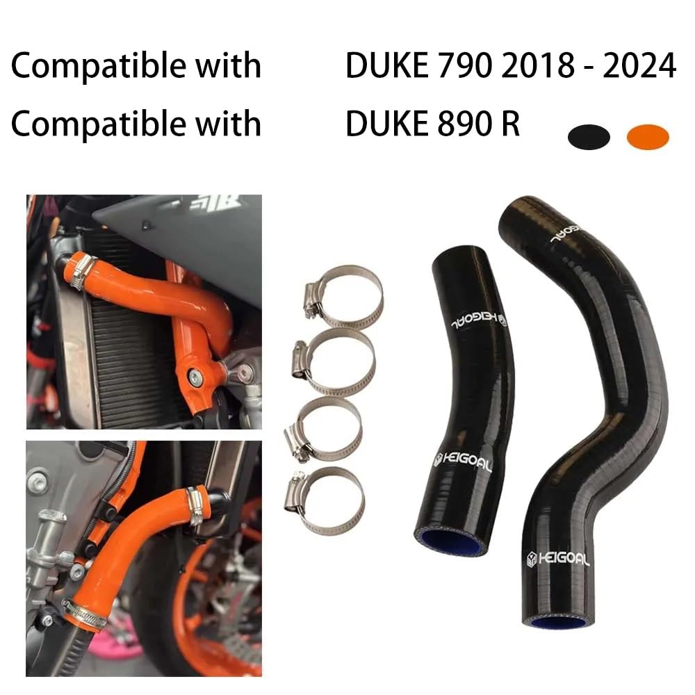 Kit tubi flessibili radiatore in silicone per motociclette con morsetto compatibile con KTM 790 890 R DUKE DUKE790 DUKE890