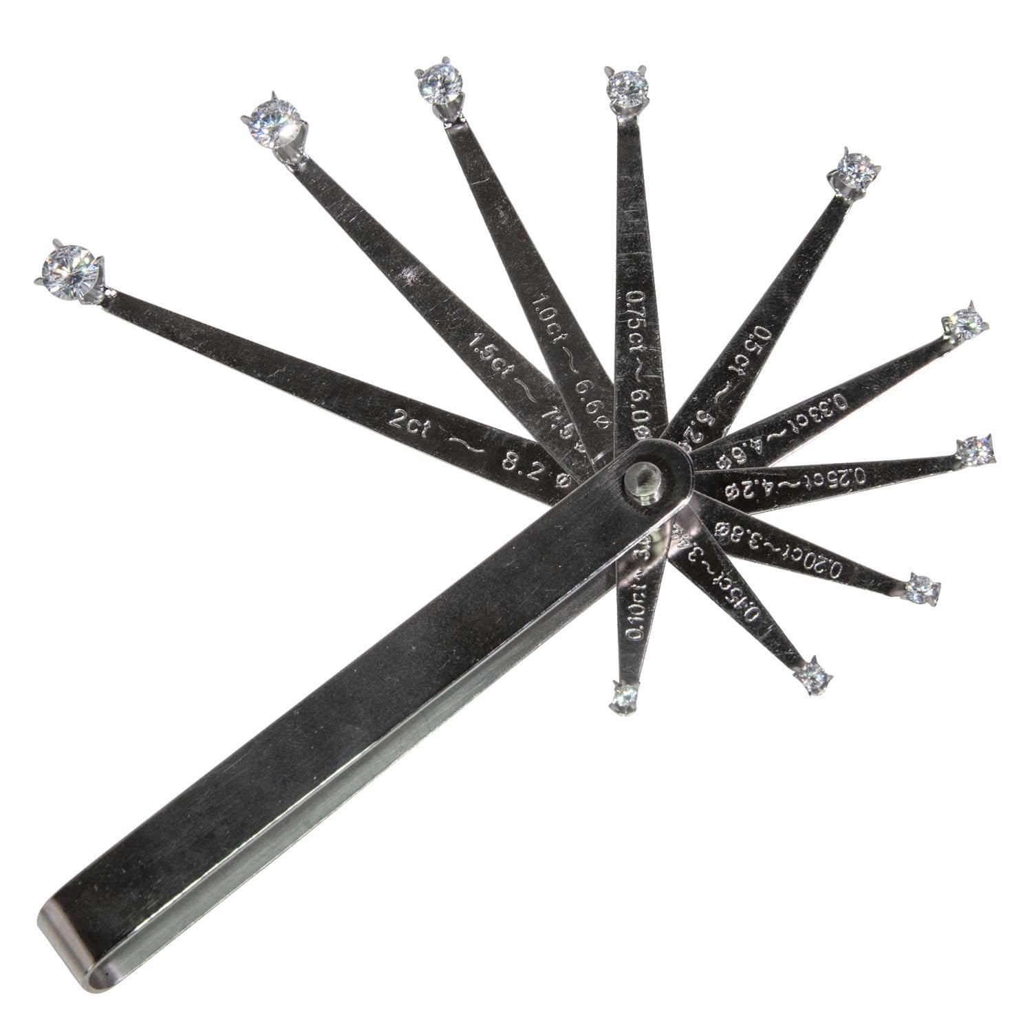 Diamond Seller Display Tool Brilliant Cuts Cubic Zirconia 0.10-2 Carats - 10 Sizes