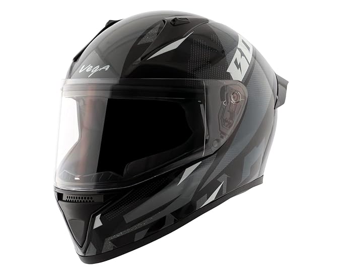 Vega Bolt Macho Full Face Helmet Black Grey, Size L(5960 cm) Amazon.in Car & Motorbike