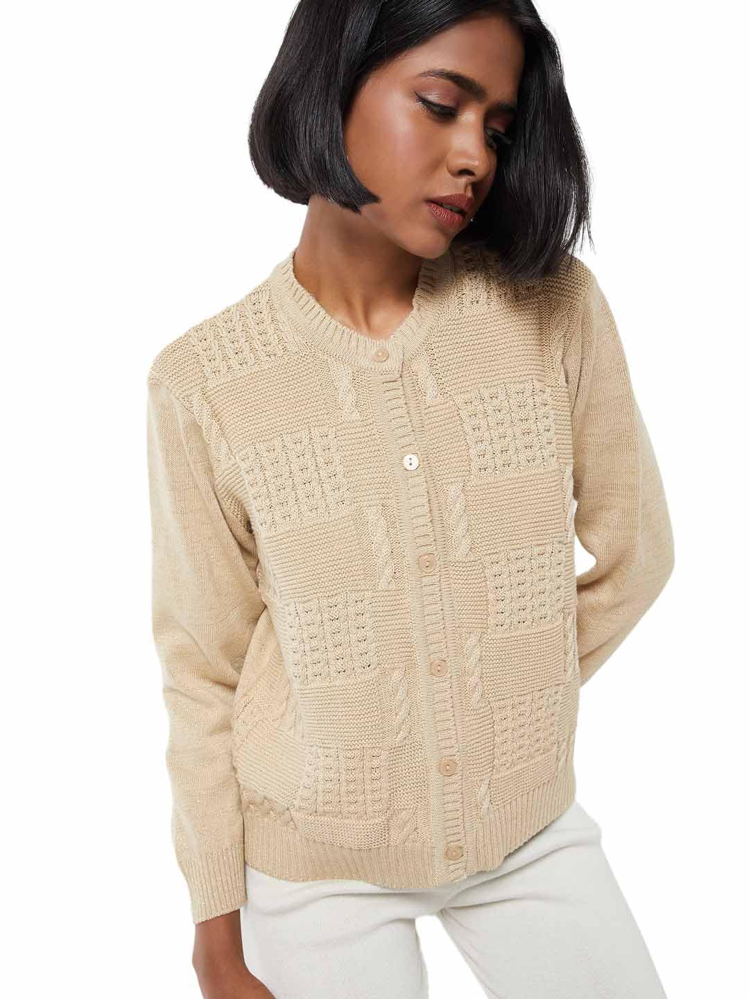 max Women's Acrylic Casual Cardigan Sweater-picture-18