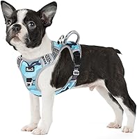 Vista 22 de SlowTon Arnés para perro sin tirones, arnés resistente sin estrangulamiento para mascotas, con 2 clips para la correa y mango vertical de fácil