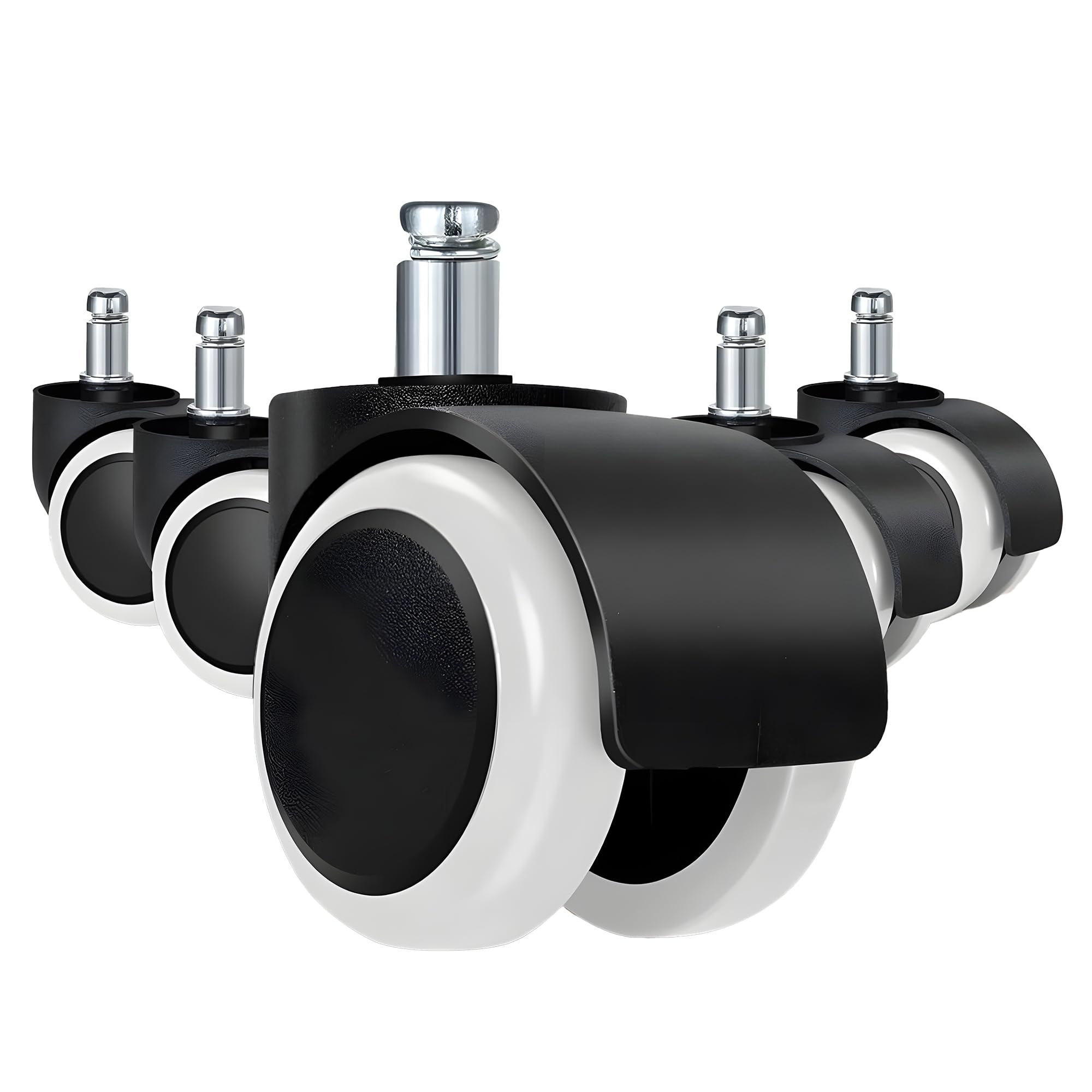 MRC Executive Chairs Pin Type Chair Wheels/Pin Wheels Castor/Heavy Duty Chair Wheels for revolving chairs/Ring Stem Caster (B&W Wheel 50MM)