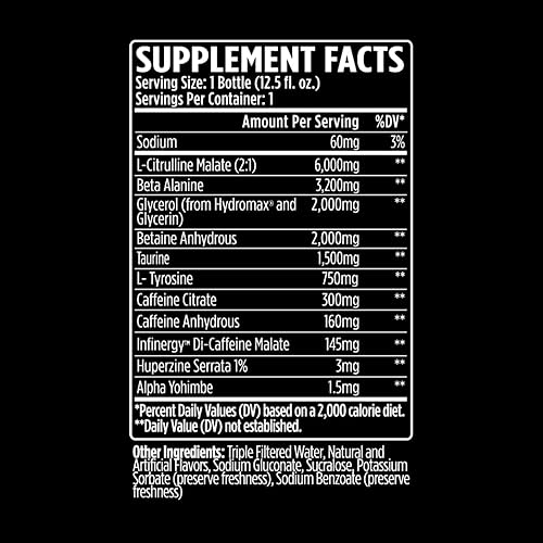 Miniatura 3 de VMI Sports KXR High Stimulant Pre-Workout Energy Ready to Beber 400 mg de cafeína, 0.16 oz de citrulina, 0.12 oz de beta-alanina  Delicioso -