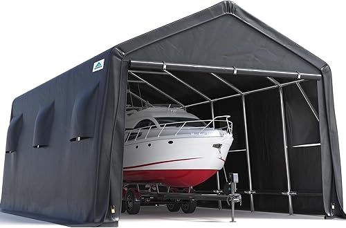 Miniatura 13 de Advance Outdoor 10x10 pies, toldo portátil resistente para patio al aire libre, cobertizo de almacenamiento con 2 puertas enrollables con cierre