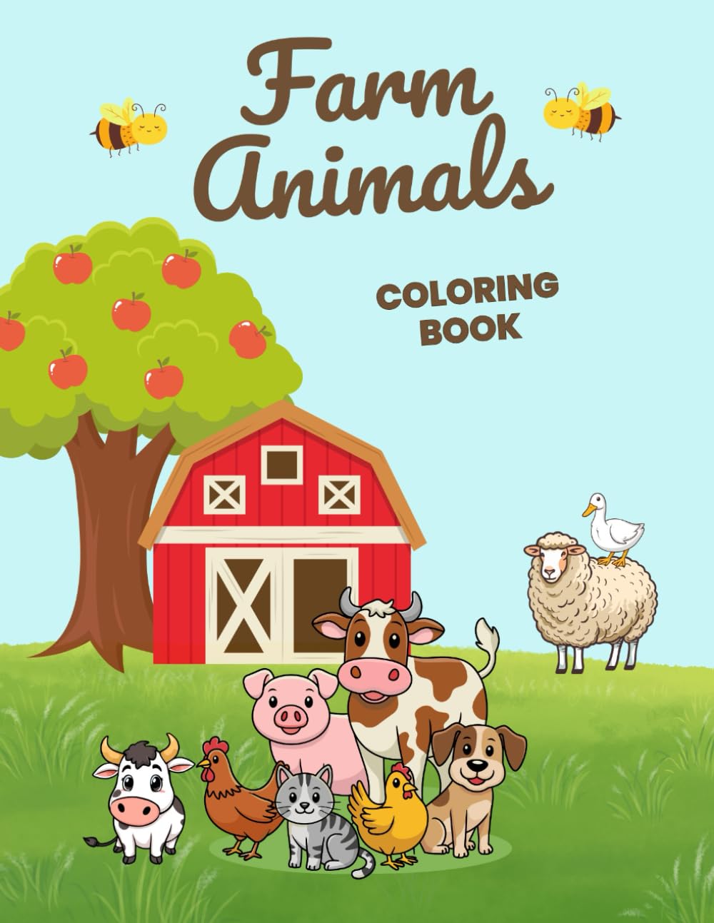 Farm Animals Coloring Book for Kids