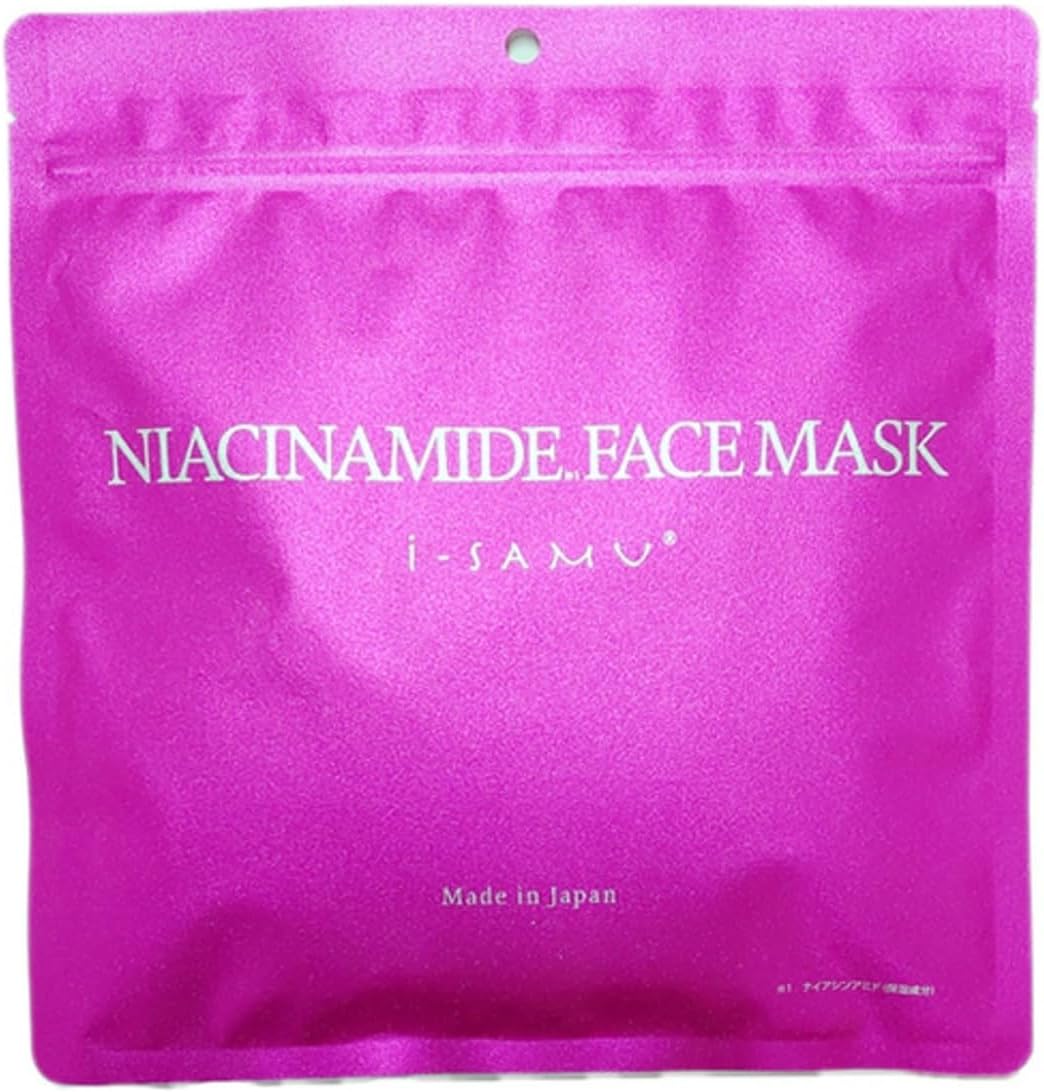 Niacinamide gezichtsmasker voor het gezicht, 30 bladeren, gemaakt in Japan, hydrateert om het uiterlijk van rimpels, donkere vlekken en acne te verbeteren
