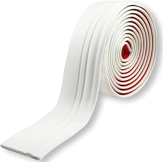 Duzzy Flexible Baseboards Molding Trim, 4 Inch(W) x 16.4 Feet(L) Self-Adhesive Wall Base Boards Moulding Trim Molding, Peel and Stick for Cove (Cream White)