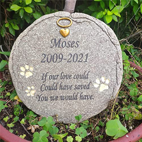 somiss Custom Dog Pet Memorial Stones Headstones - Round Shape Dog Grave Markers All Content is Customizable - Paw Prints Pet Dog Memorial Gifts Loss Gifts somiss Custom Dog Pet Memorial Stones Headstones - Round Shape Dog Grave Markers All Content is Customizable - Paw Prints Pet Dog Memorial Gifts Loss Gifts
