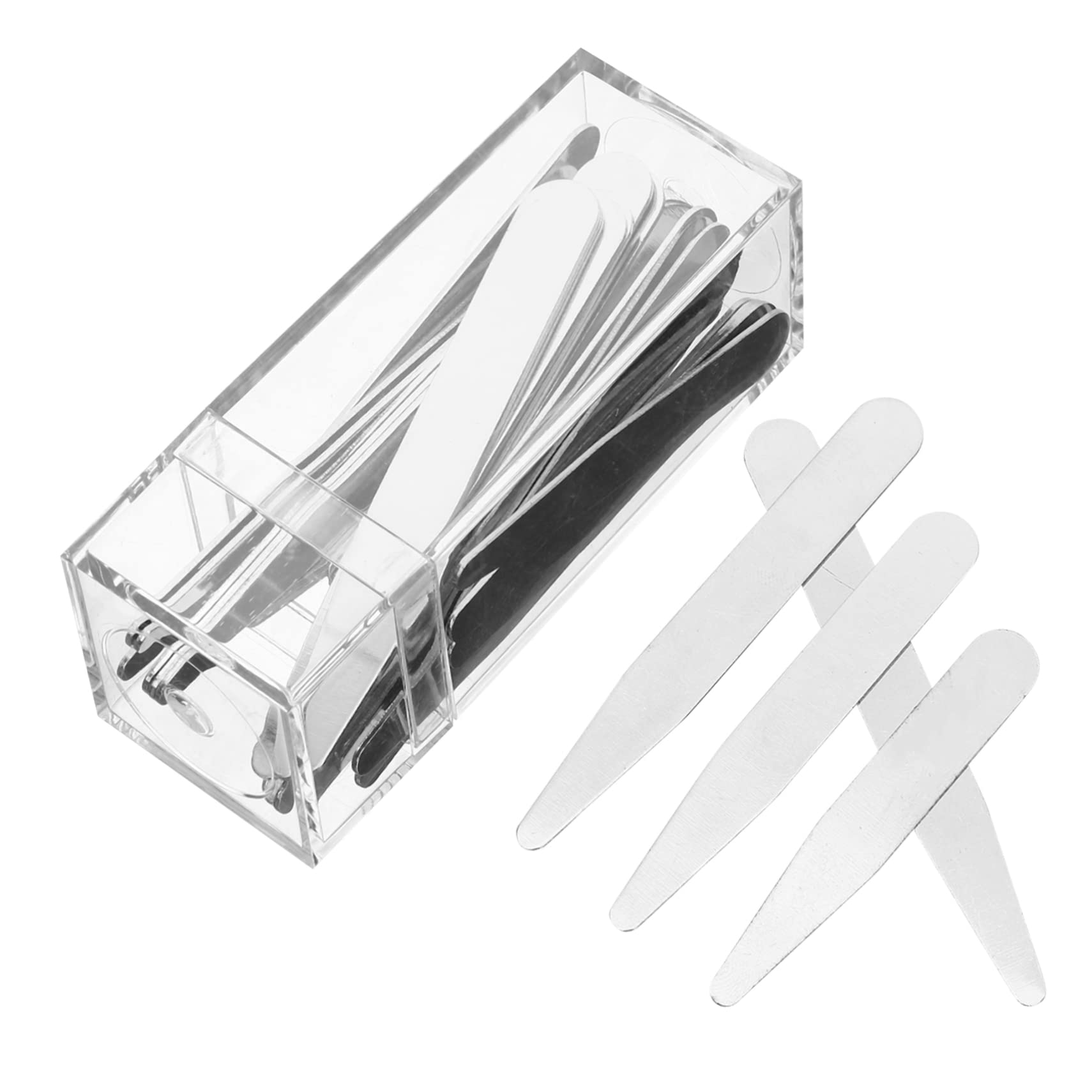 TOVINANNA Men's Women's Dress Shirt Collar Stays 36pcs Collar Inserts Metal Bars Suit Accessories