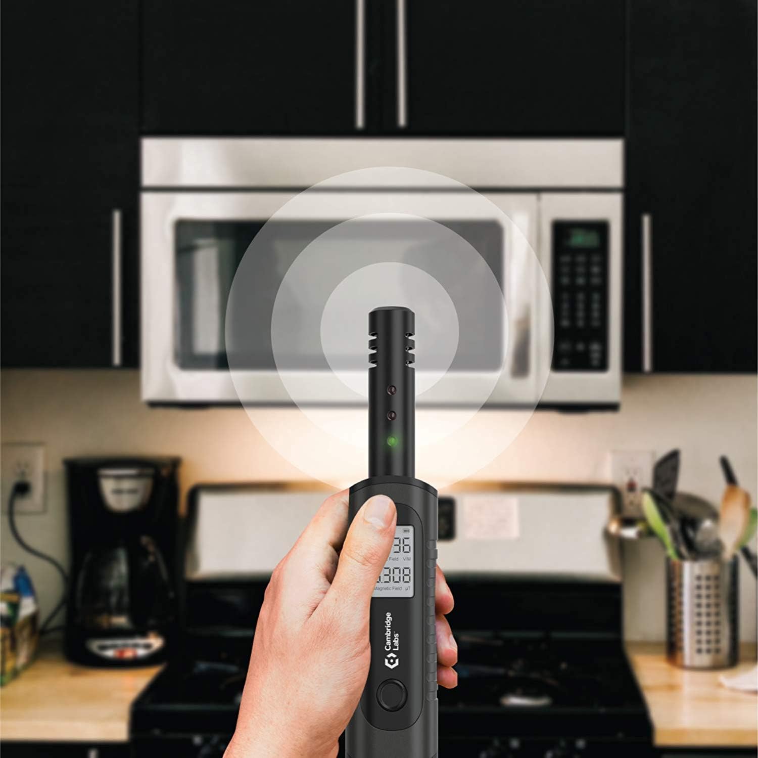 Cambridge Labs Rechargeable EMF Meter, Radiation Detector, Electromagnetic Field Tester, Smart Counter, Great Reader for The Home, Office Or Ghost Hunting, Handheld Digital Sensor, Black