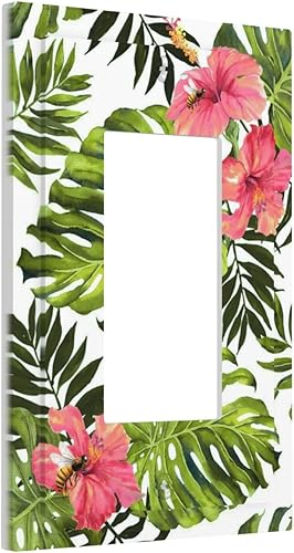 Miniatura 41 de Cubierta de Interruptor de Luz de 1 Gang con Escena de Flores de Grecia Mediterránea, Dispositivo Individual Basculante/GFCI, Placa Decorativa