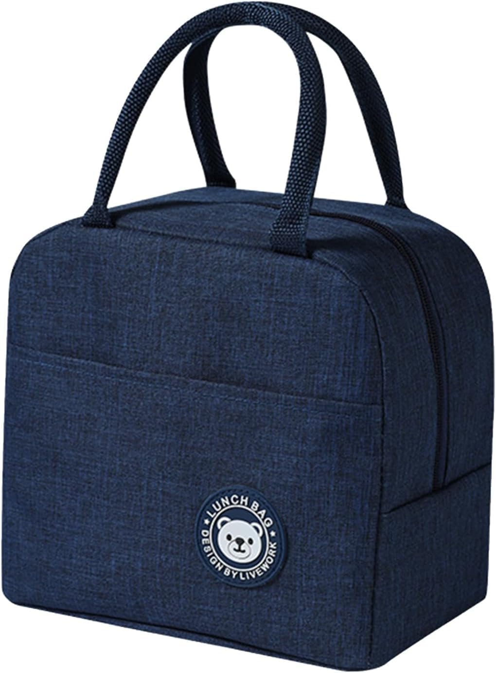 Insulated Lunch Bag For Women Men Thermal Lunch Tote Bags With Reusable Striped High Capacity Lunch Bag, BPA-Free Water Resistance Leak-Proof Lunch Organizer Bags Work, School, Picnic (Blue) (blue)